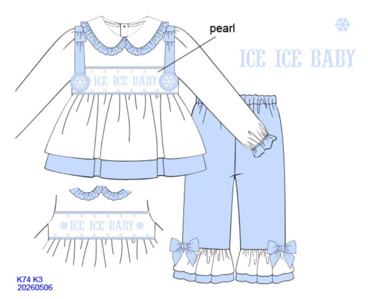Ice Ice Baby Blouse and Pant set
