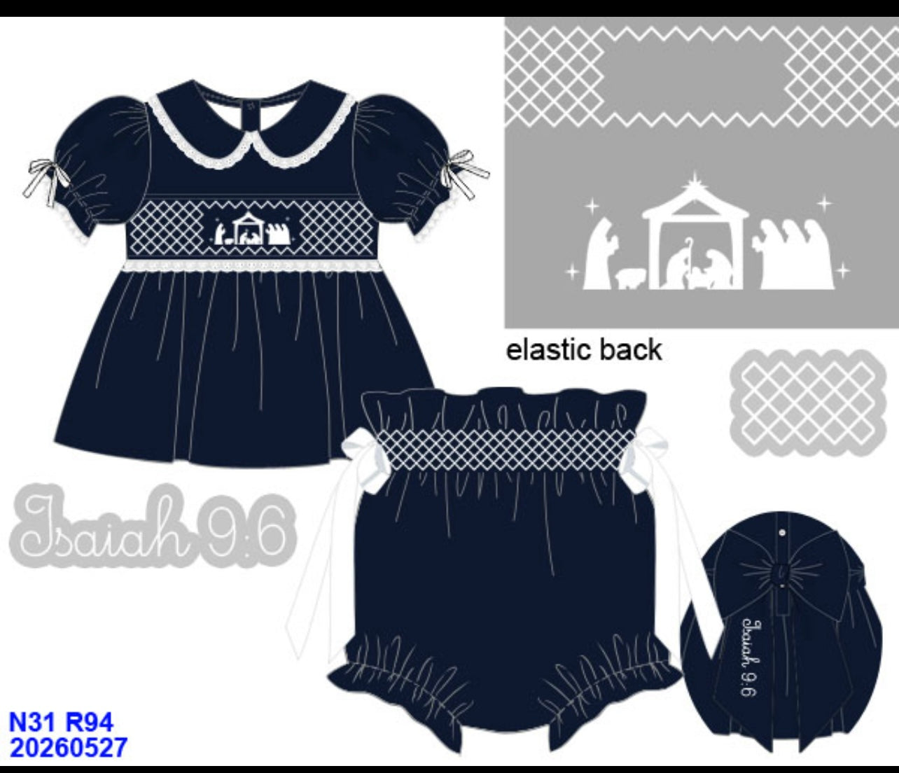 Nativity Scene Blouse and Diaper Cover